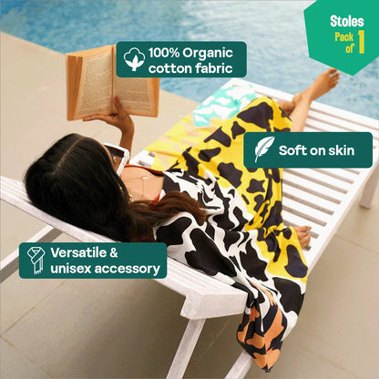 Abstract Got Talent! Women's Stole, 100% Organic Cotton, Pack of 1