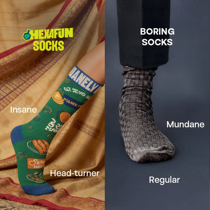 Jalsa Night! Unisex Socks, 100% Bamboo Made, Crew Length, Pack of 2
