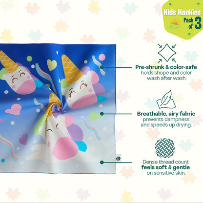 Playstation! Unisex Kid's Hankies, 100% Organic Cotton, Pack of 3