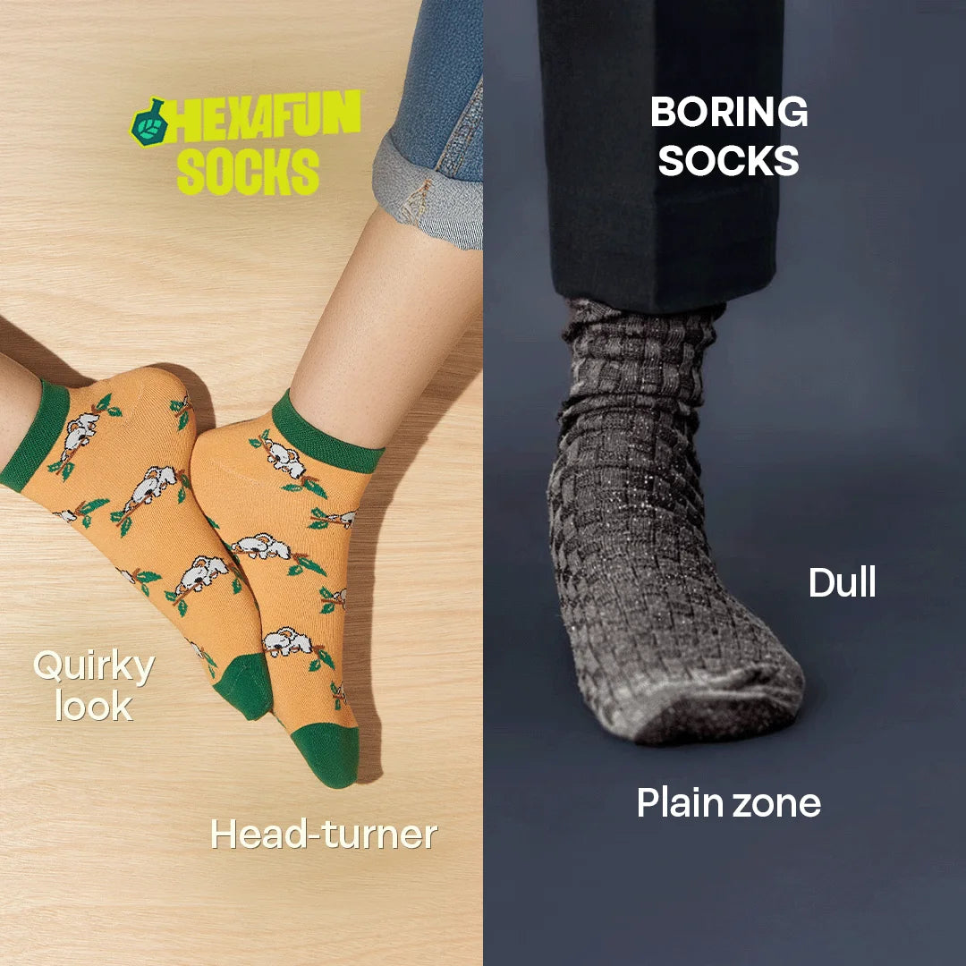 Animal-holic! Unisex Socks, 100% Organic Cotton, Ankle Length, Pack of 5