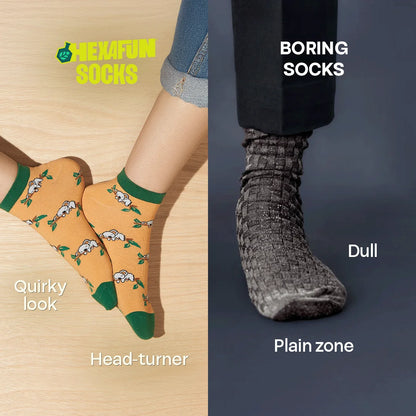 Animal-holic! Unisex Socks, 100% Organic Cotton, Ankle Length, Pack of 5