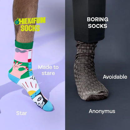 Pop Culture! Unisex Socks, 100% Bamboo, Crew Length, Pack of 2
