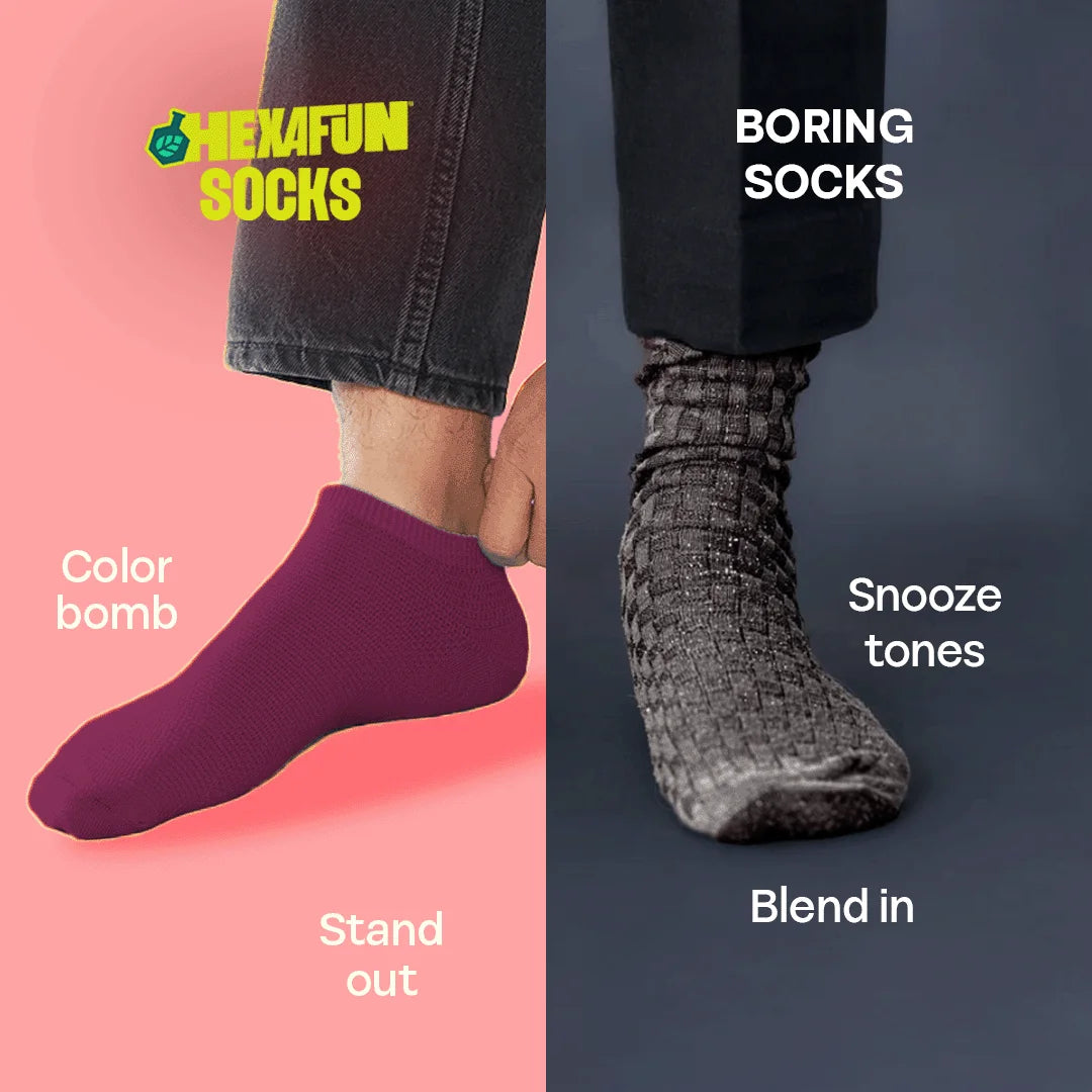 Berry Mix! Unisex Socks, 100% Organic Cotton, Ankle Length, Pack of 2