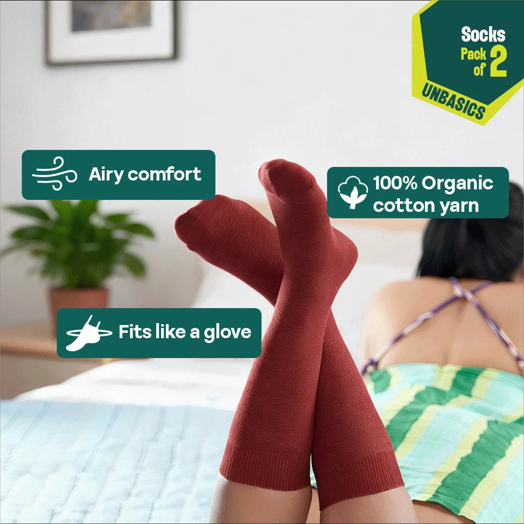 Berry Picking! Unisex Socks, 100% Organic Cotton, Crew Length, Pack of 2