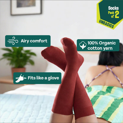 Berry Picking! Unisex Socks, 100% Organic Cotton, Crew Length, Pack of 2