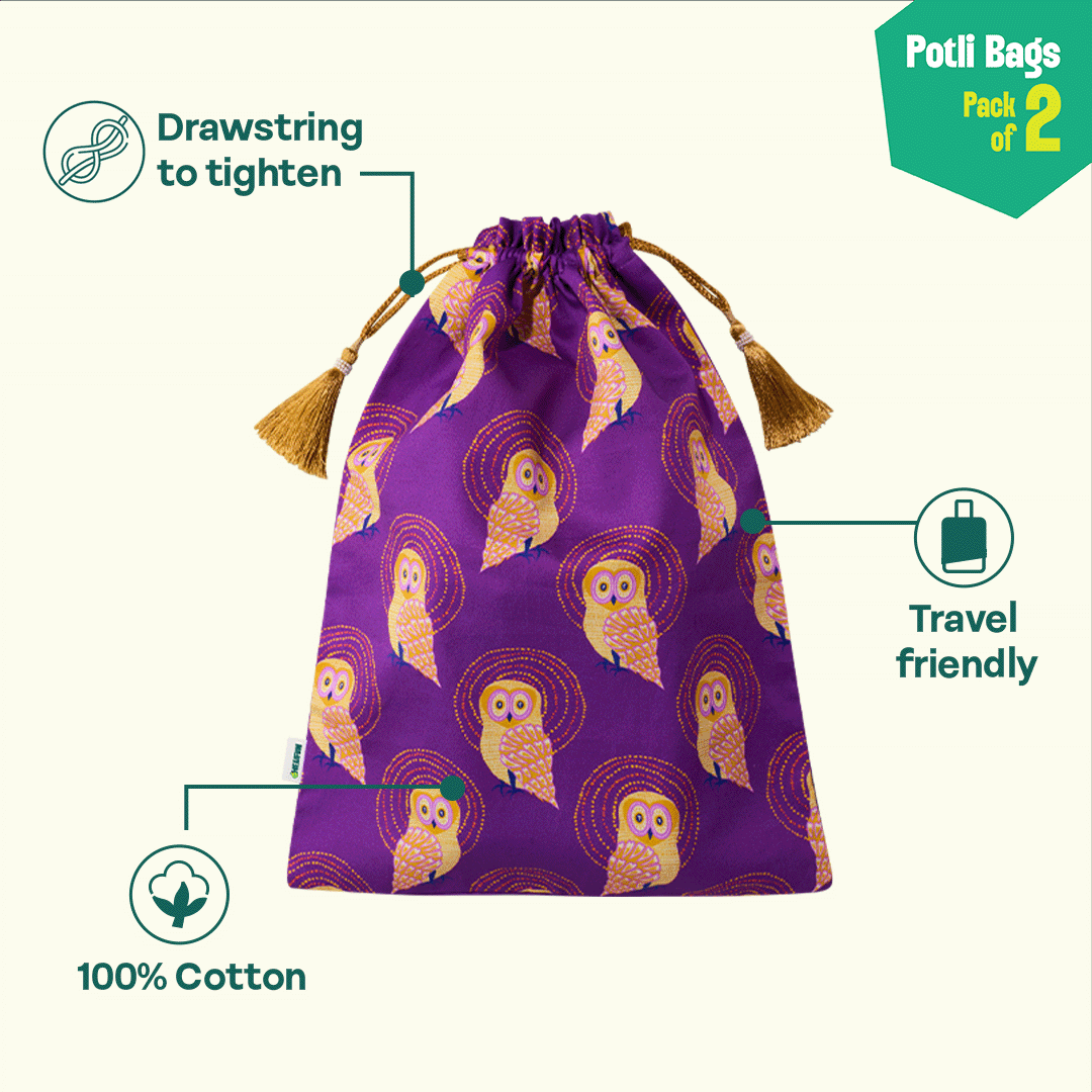 Bird Flu! Unisex Potli Bags, 100% Cotton, Pack of 2