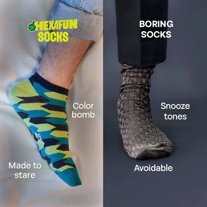 Geo Gems! Unisex Socks, 100% Organic Cotton, Ankle Length, Pack of 2