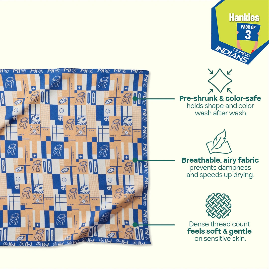 Record Makers! 100% Organic Cotton, Unisex Hankies, Pack of 3