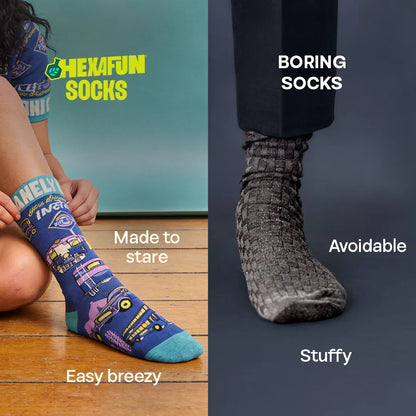 Bambaiyaa Bounce! Unisex Socks, 100% Bamboo, Crew Length, Pack of 2