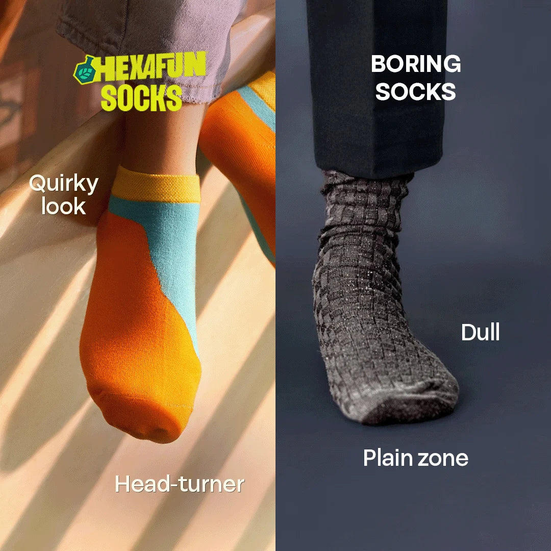 Color Pop Story! Unisex Socks, 100% Organic Cotton,  Ankle Length, Pack of 5