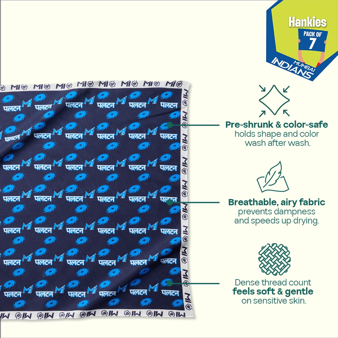 Match Day Mood! 100% Organic Cotton, Unisex Hankies, Pack of 7