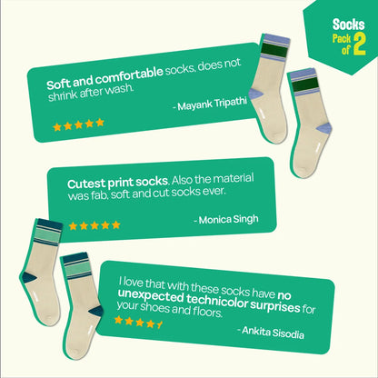 Retro Rush! Unisex Socks, 100% Bamboo, Crew Length, Pack of 2