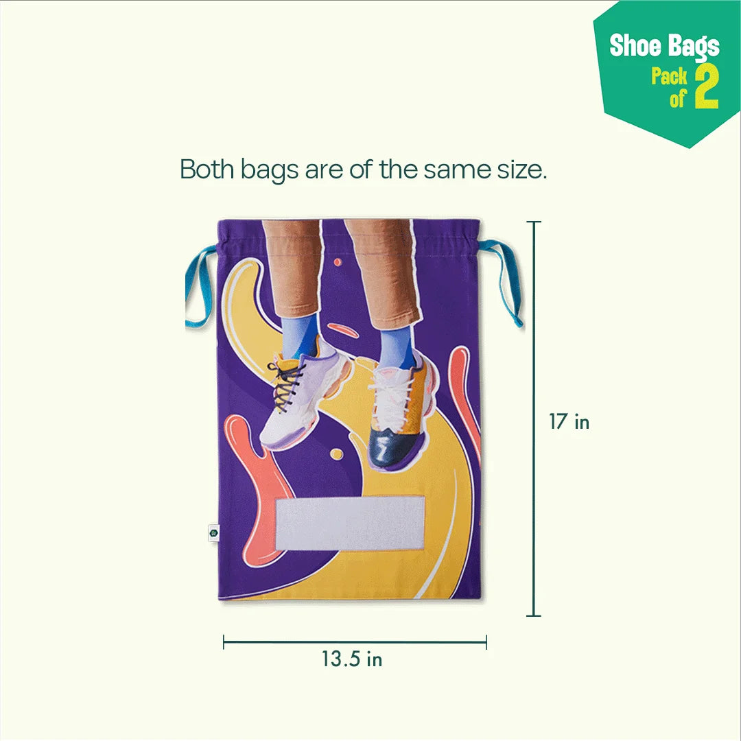 Walkie-Talkies! Shoe Bags, 100% Organic Cotton, Pack of 2