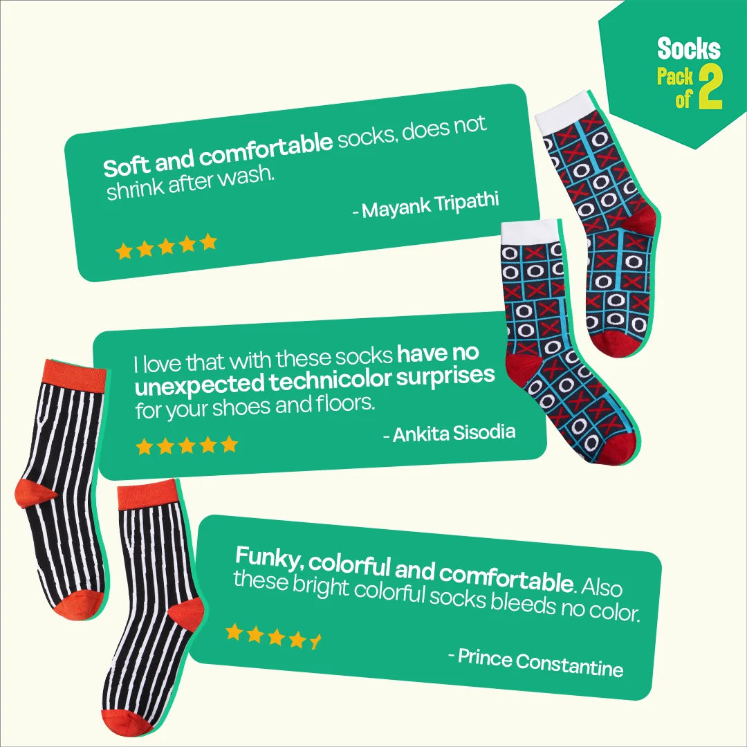 Tomatino! Unisex Socks, 100% Bamboo, Crew Length, Pack of 2