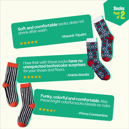 Tomatino! Unisex Socks, 100% Bamboo, Crew Length, Pack of 2