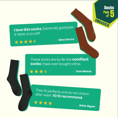 Color Canvas! Unisex Socks, 100% Organic Cotton, Crew Length, Pack of 5