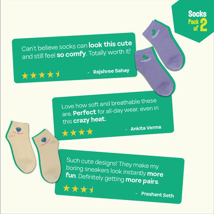 Hot To Handle! Unisex Socks, 100% Organic Cotton, High Ankle Length, Pack of 2
