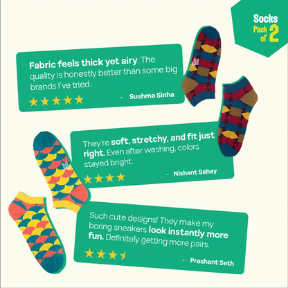 Stripe-otypical! Unisex Socks, 100% Organic Cotton, Ankle Length, Pack of 2
