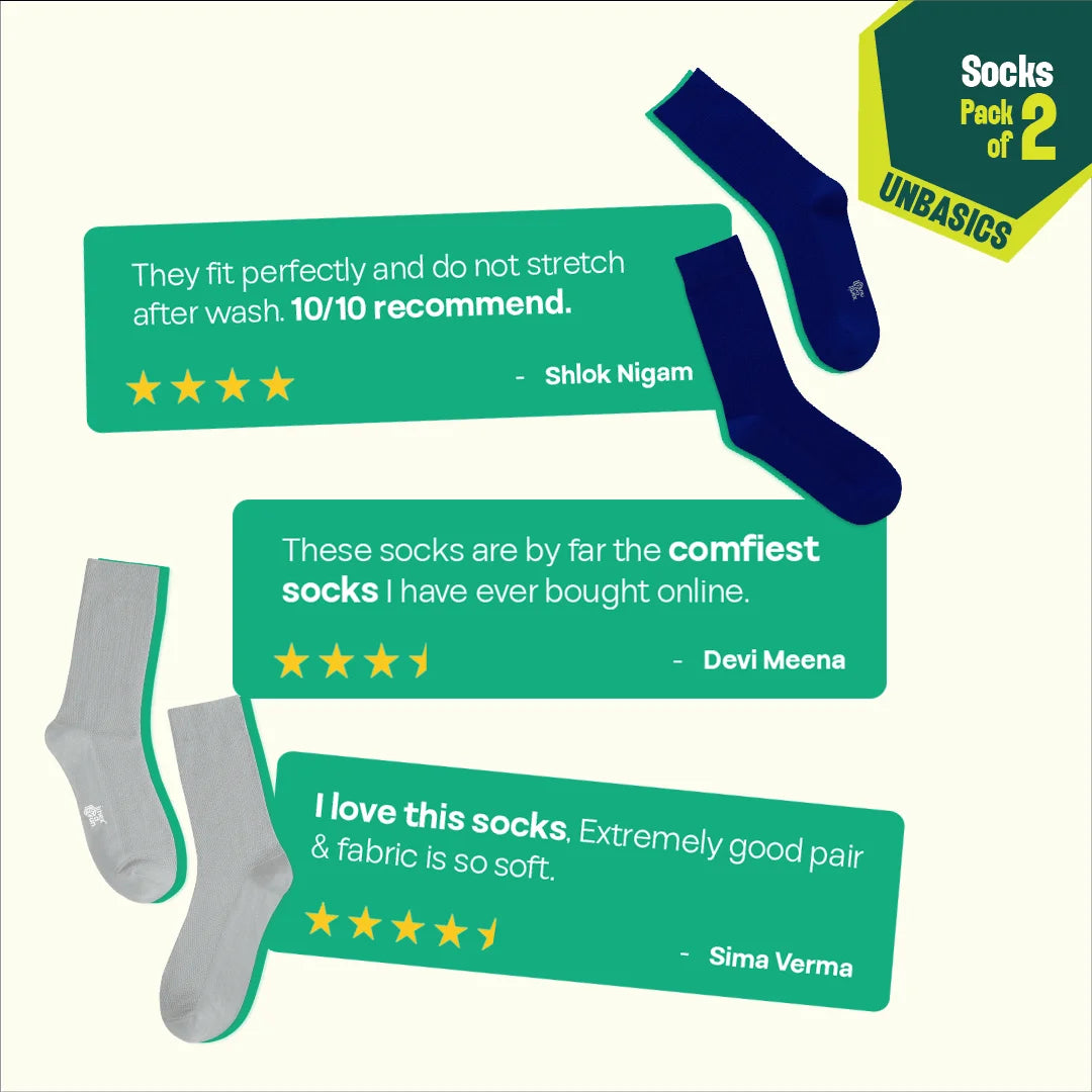 Nightfall! Unisex Socks, 100% Organic Cotton, Crew Length, Pack of 2