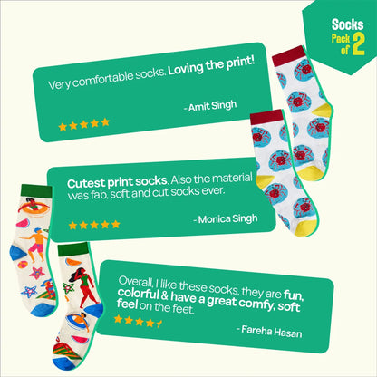 Life's A Beach! Unisex Socks, 100% Bamboo, Crew Length, Pack of 2