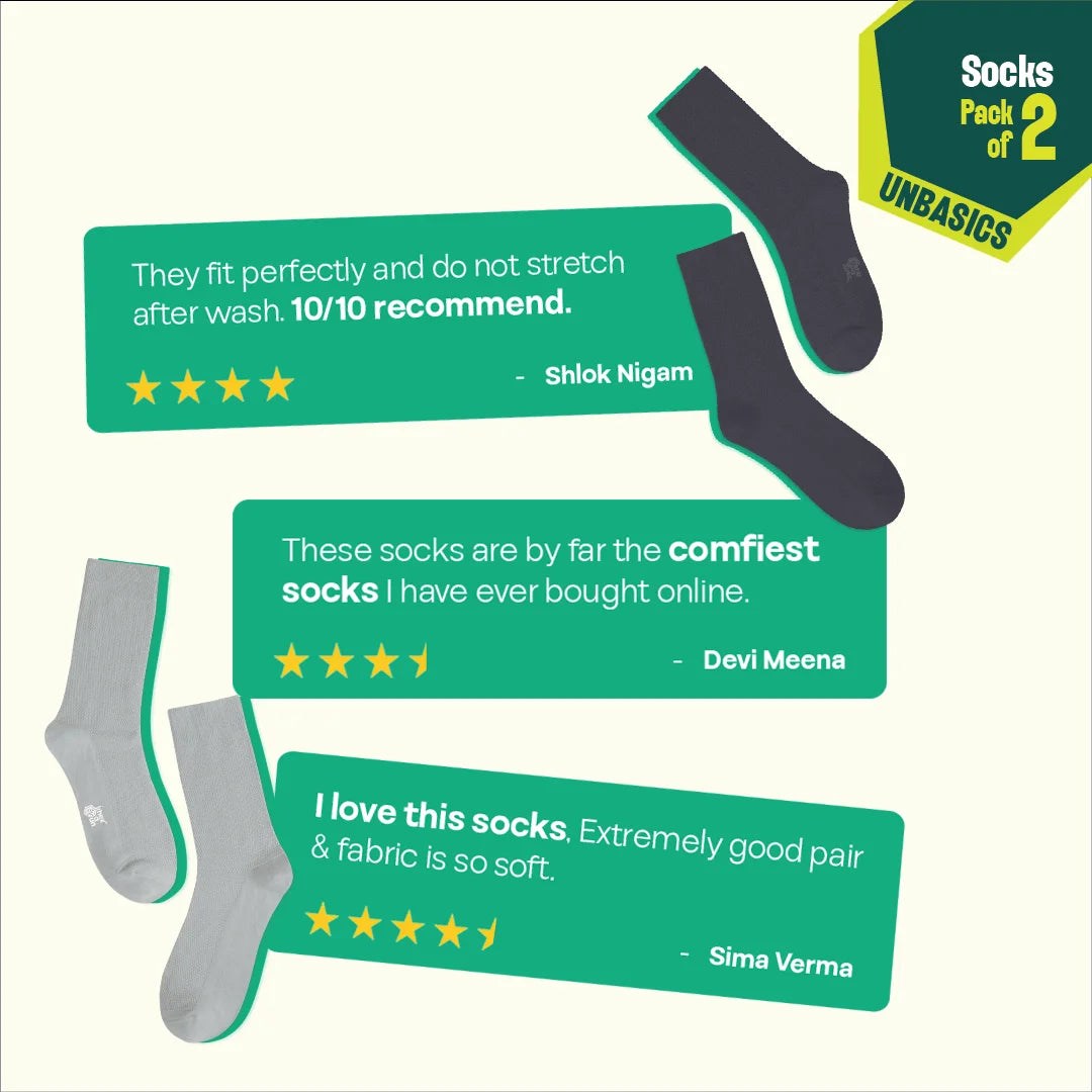 Earthbound! Unisex Socks, 100% Organic Cotton, Crew Length, Pack of 2