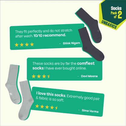Earthbound! Unisex Socks, 100% Organic Cotton, Crew Length, Pack of 2