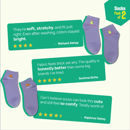 Flirty Vibes! Unisex Socks, 100% Organic Cotton, High Ankle Length, Pack of 2