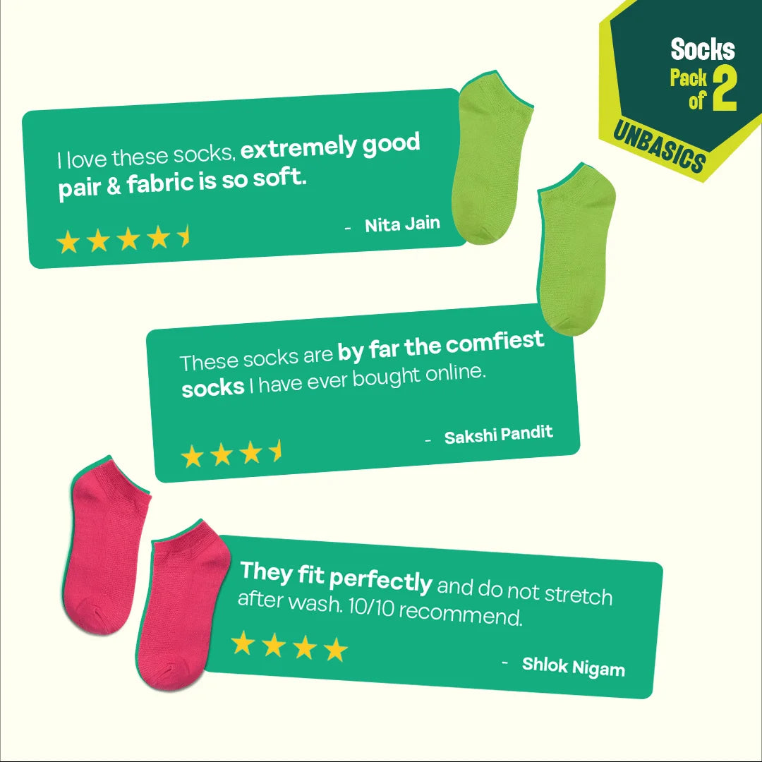 Macaroons! Unisex Socks, 100% Organic Cotton, Ankle Length, Pack of 2