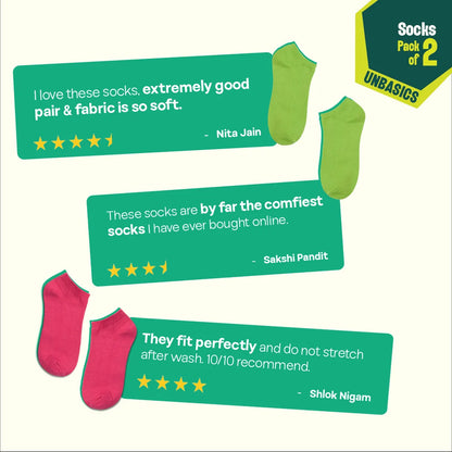 Macaroons! Unisex Socks, 100% Organic Cotton, Ankle Length, Pack of 2