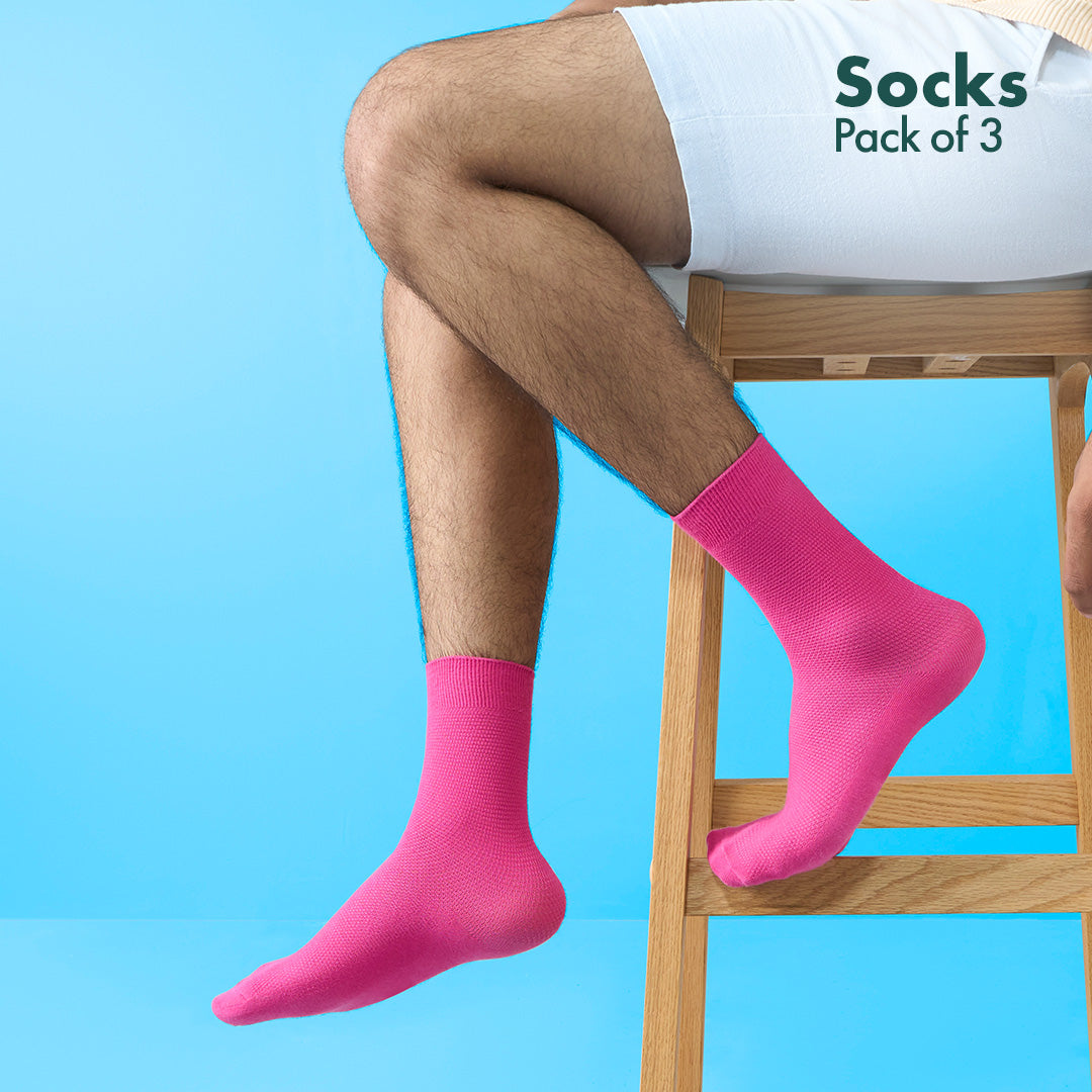 Macaroons! Unisex Socks, 100% Organic Cotton, Crew Length, Pack of 3