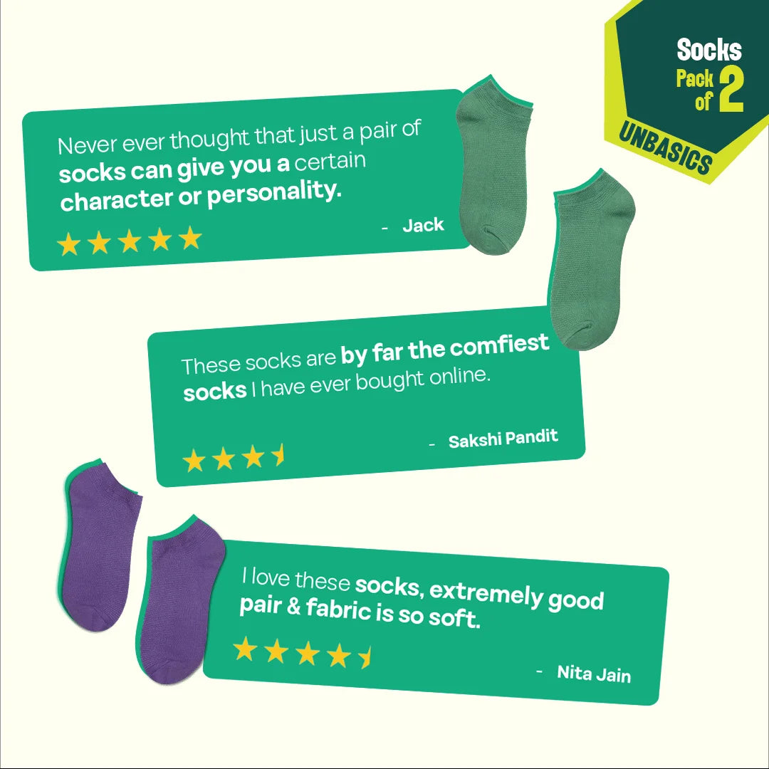 Northern Lights! Unisex Socks, 100% Organic Cotton, Ankle Length, Pack of 2