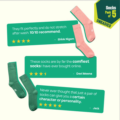 Lazy Maze! Unisex Socks, 100% Organic Cotton, Crew Length, Pack of 5