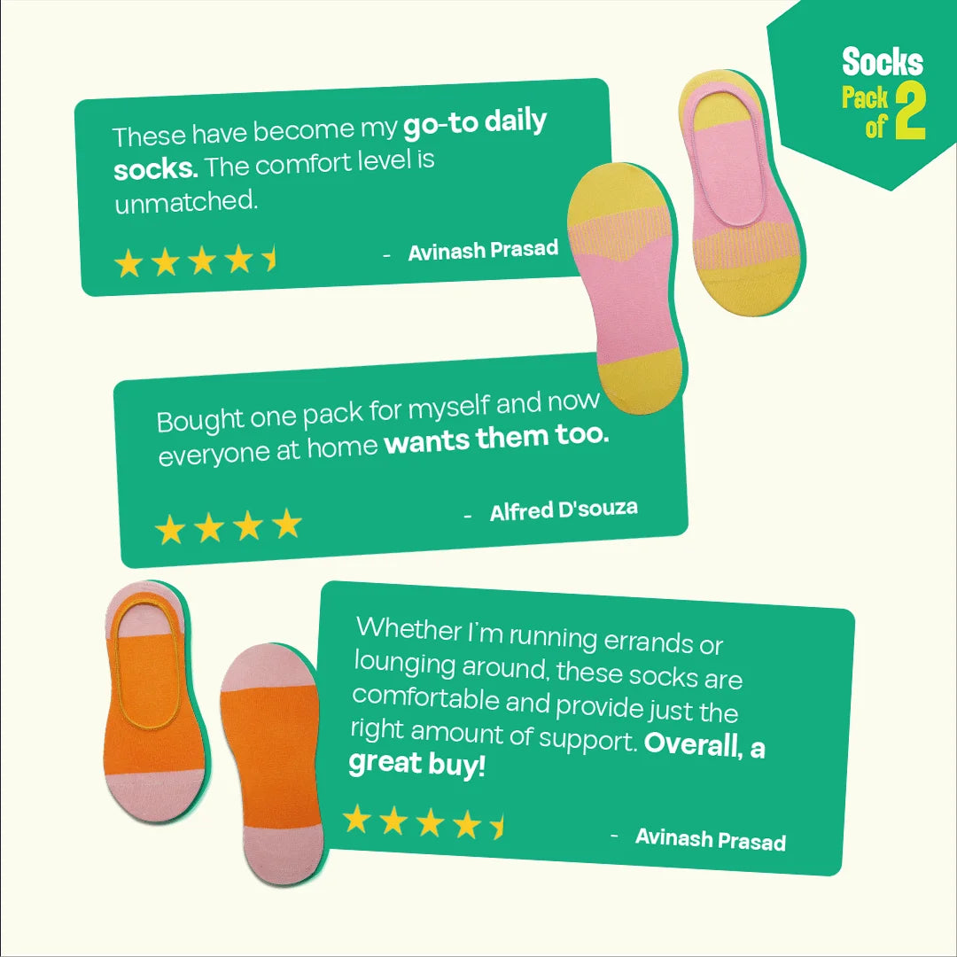 Lines Don't Lie! Unisex Socks, 100% Organic Cotton, No Show, Pack of 2
