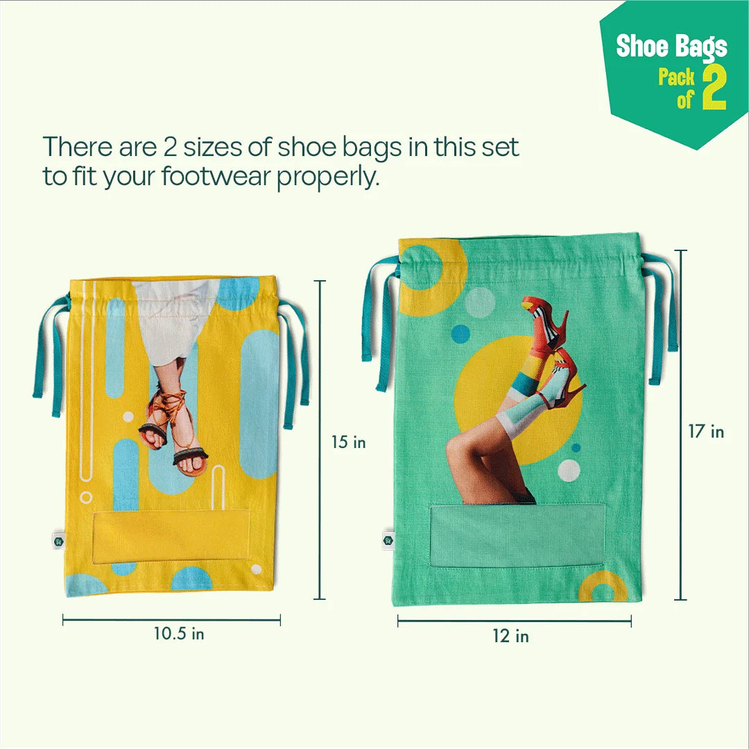 Shoe-holic! Shoe Bags, 100% Organic Cotton, Pack of 6