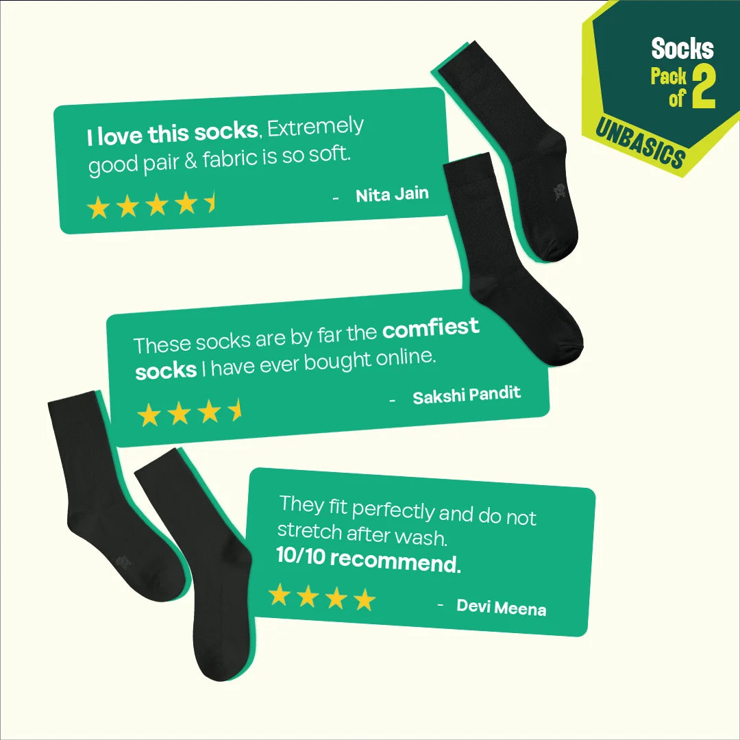 Black Spade! Unisex Socks, 100% Organic Cotton, Crew Length, Pack of 2