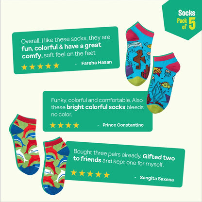 Slay The Day! Unisex Socks, 100% Bamboo, Ankle Length, Pack of 5