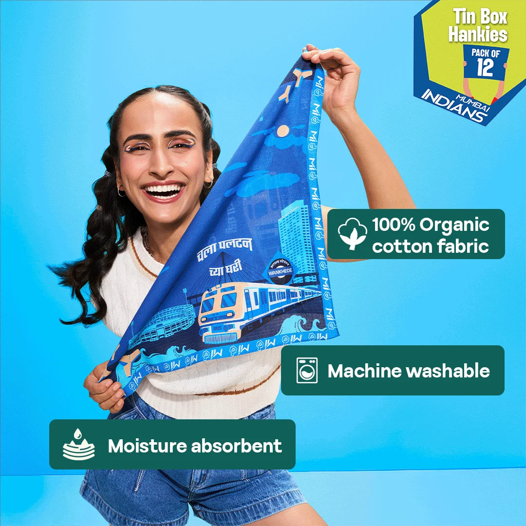 City Of Champions! Tin Gift Box, 12 Unisex Hankies, 100% Organic Cotton, Box of 12