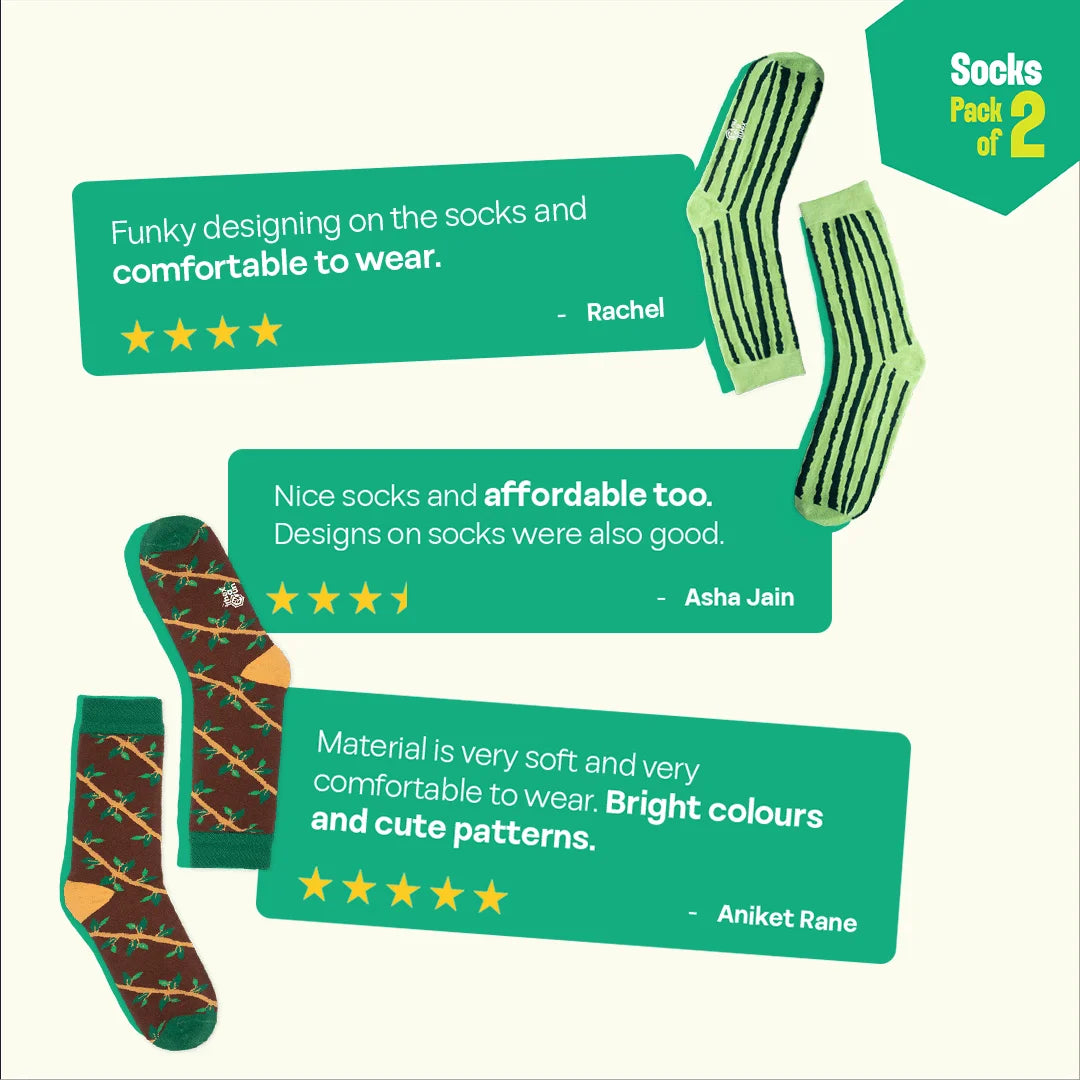Sensing A Pattern! Unisex Socks, 100% Organic Cotton, Crew Length, Pack of 2