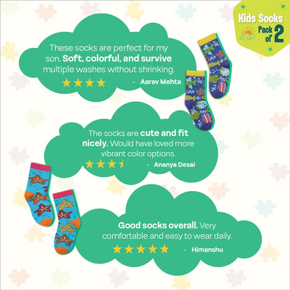 Finding Nemo! Unisex Kid's Socks, 100% Bamboo, Crew Length, Pack of 2