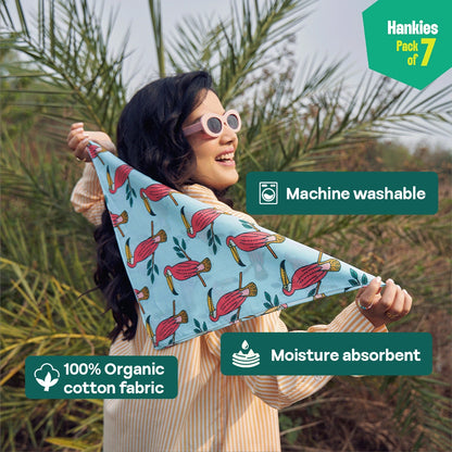 Out Of Woods! Unisex Hankies, 100% Organic Cotton, Pack of 7