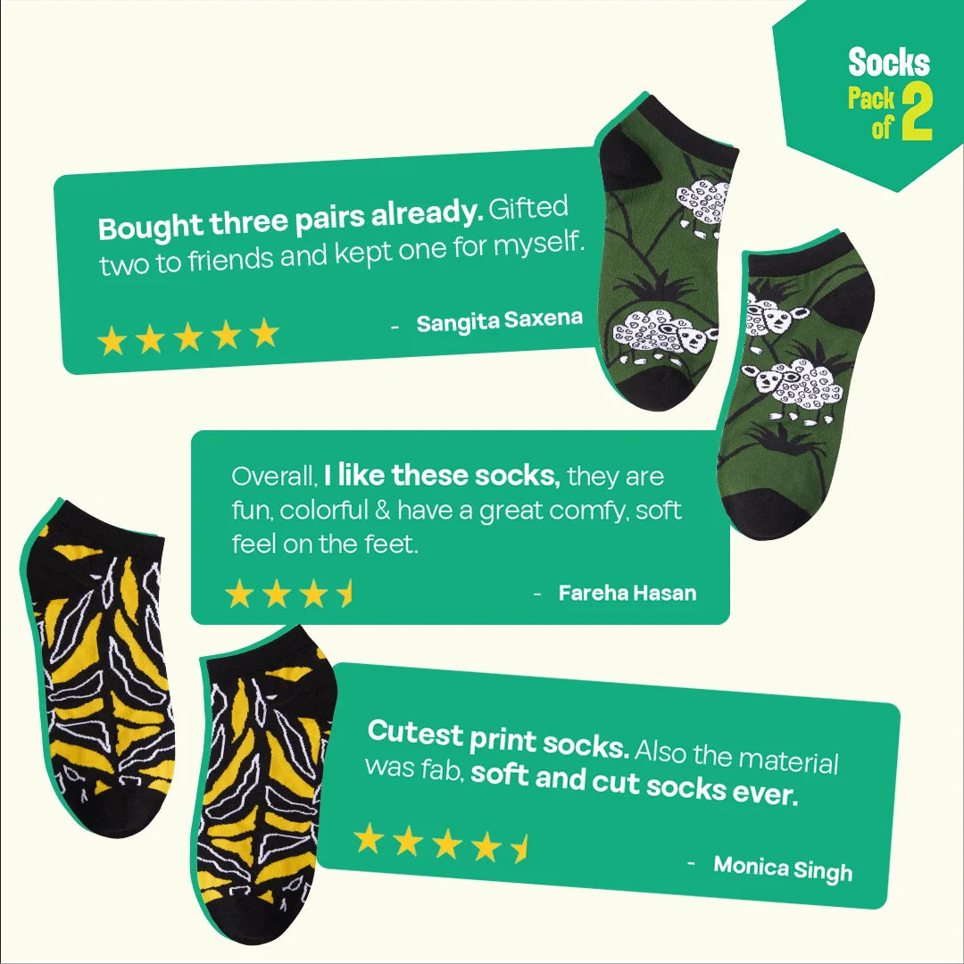 Black Matters! Unisex Socks, 100% Bamboo, Ankle Length, Pack of 2