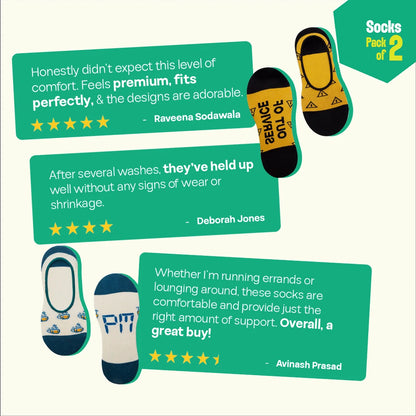Vibe Check! Unisex Socks, 100% Organic Cotton, No Show, Pack of 2