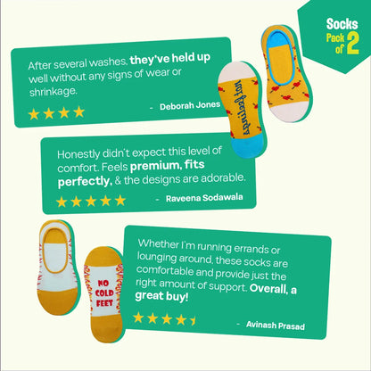 SOP! Style On Point! Unisex Socks, 100% Organic Cotton, No Show, Pack of 2