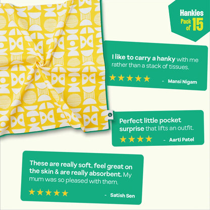 World Of Abstract! Unisex Hankies, 100% Organic Cotton, Pack of 15