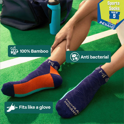 Power Workout! Unisex Socks, 100% Bamboo & Terry Made, Sports, Pack of 5