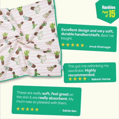 Summer Slay! Unisex Hankies, 100% Organic Cotton, Pack of 15