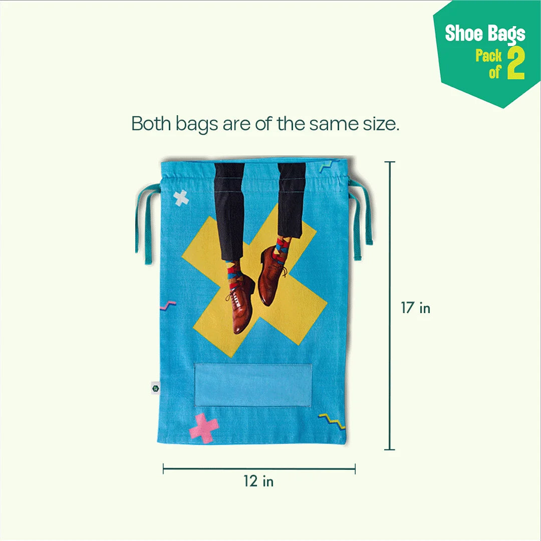 Big Bag Theory! Shoe Bags, 100% Organic Cotton, Pack of 2
