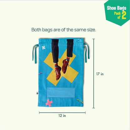 Big Bag Theory! Shoe Bags, 100% Organic Cotton, Pack of 2