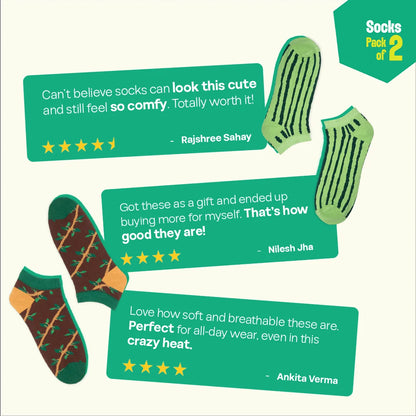 Sensing A Pattern! Unisex Socks, 100% Organic Cotton, Ankle Length, Pack of 2