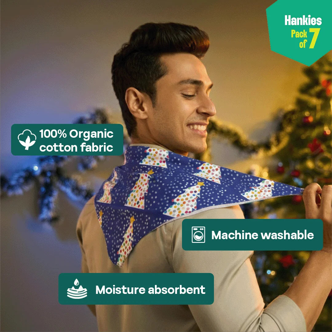 Feelin' Frosty! Unisex Hankies, 100% Organic Cotton, Pack of 7